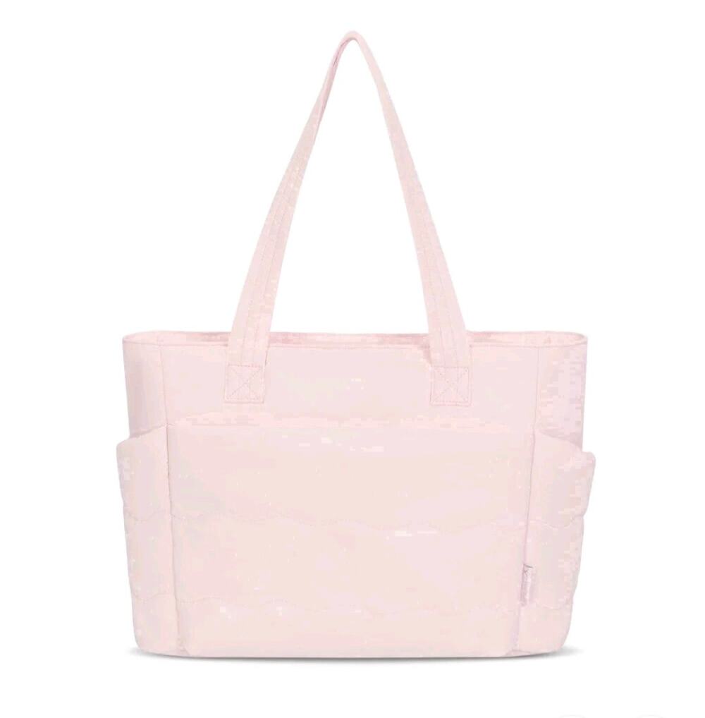 NWT Hynes Eagle Everyday Zip Tote Bag Soft Pink Puffer Gym Travel Laptop Sleeve